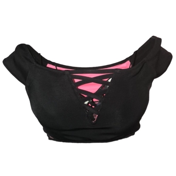 Pink Victoria’s Secret bikini top XS off the shoulder bikini top swim suit - Picture 1 of 6